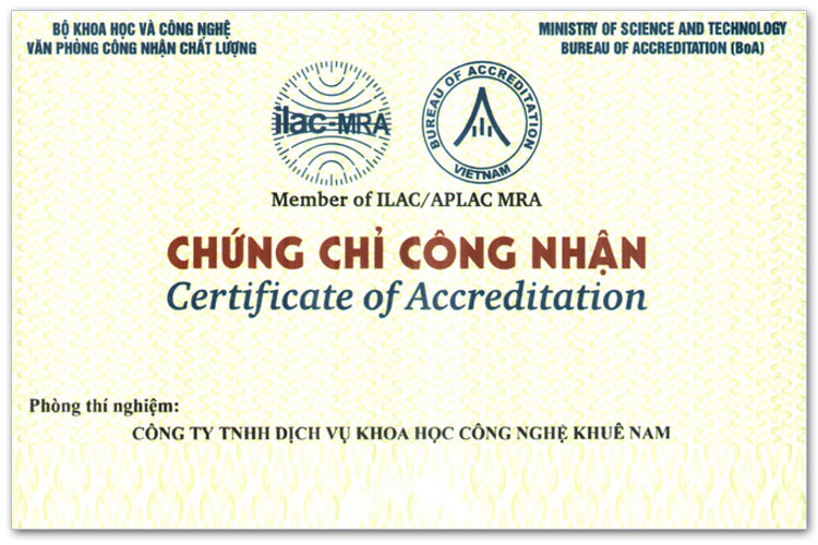 Khuê Nam nhận chứng chỉ ISO/IEC 17025:2017